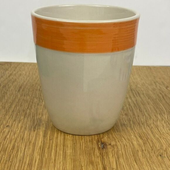 Citrus Grove Orange Brush Stroke Border Natural Coffee Mug Simple Modern Mug - Picture 2 of 8